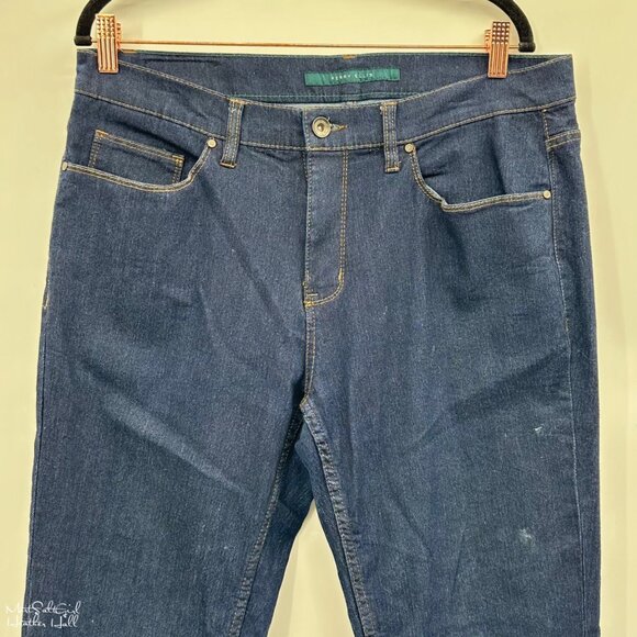 Perry Ellis Slim Fit Stretch Dark Blue Jeans Size 34/30 - Picture 2 of 5